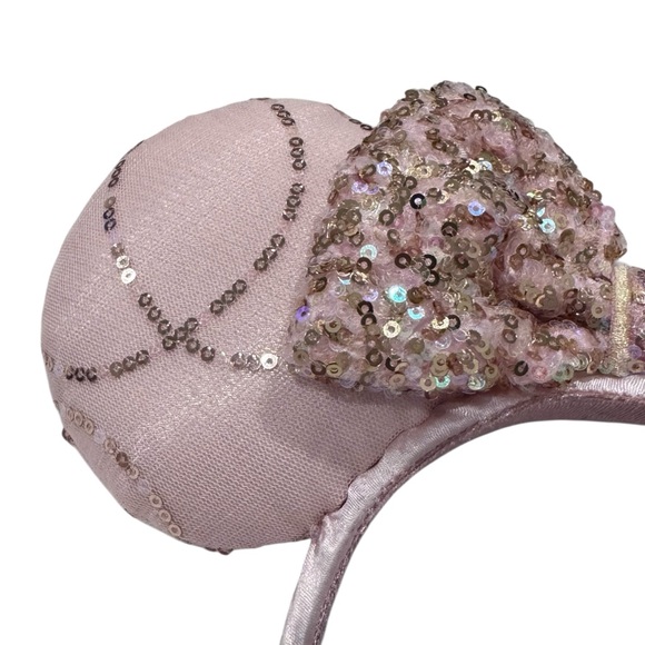 Disney Parks Minnie Mouse All Pink Sparkly Sequins BEST DAY EVER Headband Ears - Picture 4 of 12